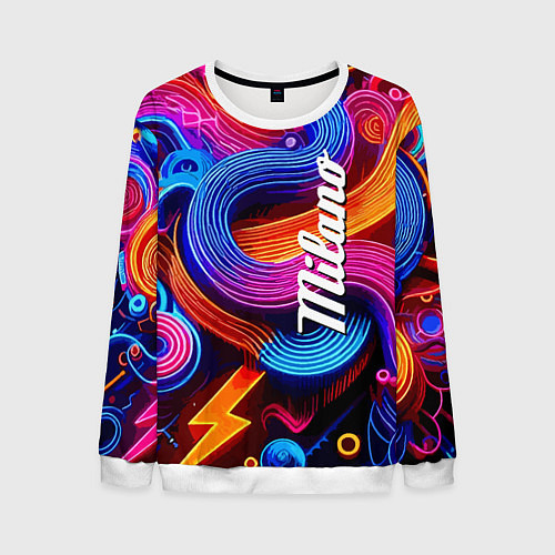 Мужской свитшот Colourful abstraction - Milano / 3D-Белый – фото 1