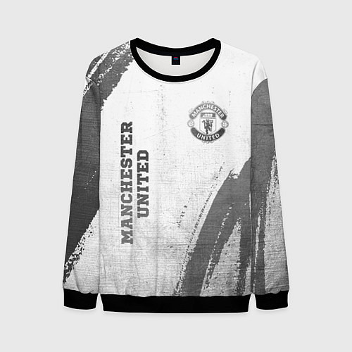 Мужской свитшот Manchester United - white gradient вертикально / 3D-Черный – фото 1