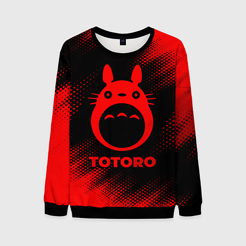 Мужской свитшот Totoro - red gradient / 3D-Черный – фото 1