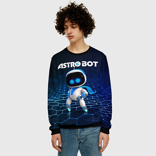 Мужской свитшот Астро бот / 3D-Черный – фото 3