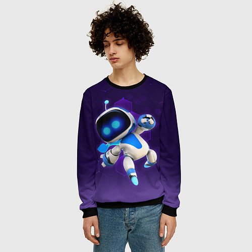 Мужской свитшот Mascot - Astro Bot / 3D-Черный – фото 3