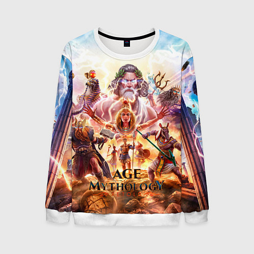 Мужской свитшот Age of mythology персонажи / 3D-Белый – фото 1