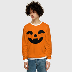 Свитшот мужской Весёлая тыква верх, цвет: 3D-белый — фото 2