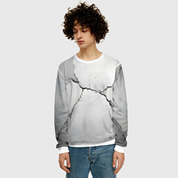 Свитшот мужской Растрескавшийся бетон, цвет: 3D-белый — фото 2