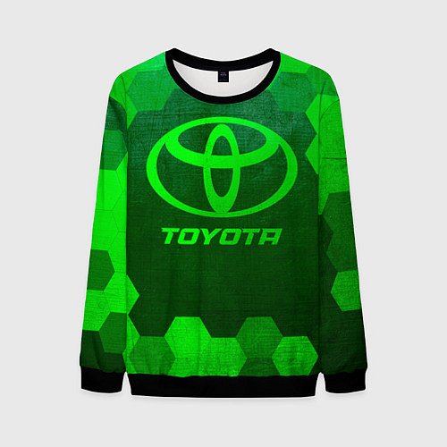 Мужской свитшот Toyota - green gradient / 3D-Черный – фото 1