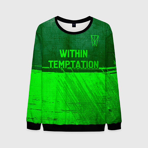 Мужской свитшот Within Temptation - green gradient посередине / 3D-Черный – фото 1