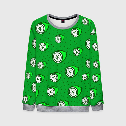 Мужской свитшот Лимонный паттерн / 3D-Меланж – фото 1