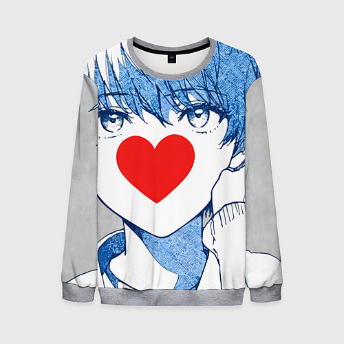 Мужской свитшот Манга a boy love / 3D-Меланж – фото 1