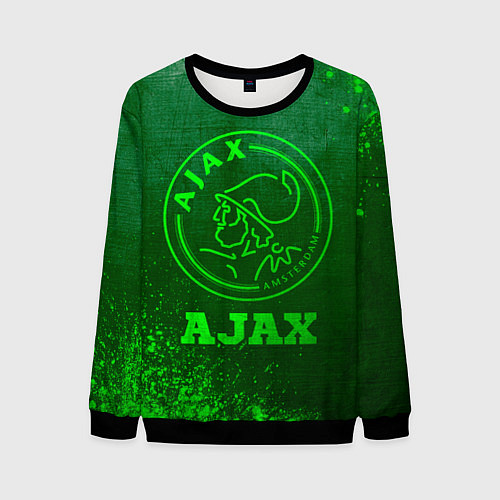 Мужской свитшот Ajax - green gradient / 3D-Черный – фото 1