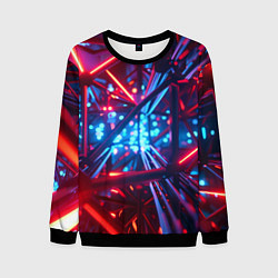 Свитшот мужской Неоновые трубки, цвет: 3D-черный