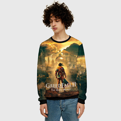 Мужской свитшот Герой Greedfall 2 the dying world / 3D-Черный – фото 3