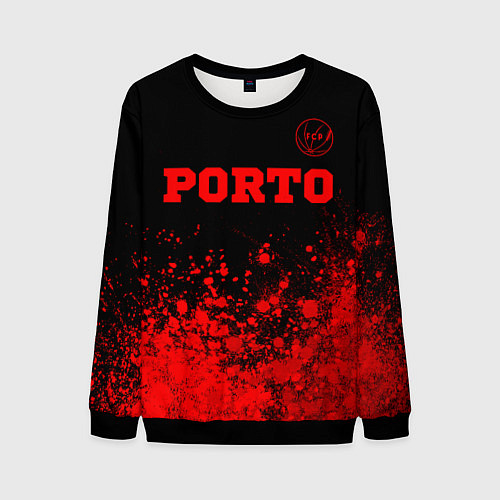 Мужской свитшот Porto - red gradient посередине / 3D-Черный – фото 1