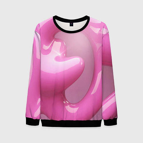 Мужской свитшот Розовые краски абстракция / 3D-Черный – фото 1