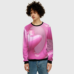 Свитшот мужской Розовые краски абстракция, цвет: 3D-черный — фото 2