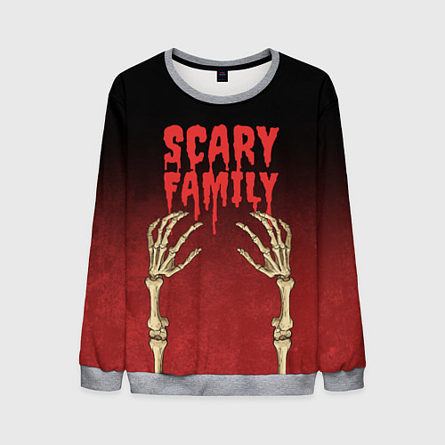 Мужской свитшот Scary famyli / 3D-Меланж – фото 1