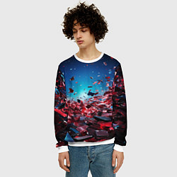 Свитшот мужской Осколки плит в движении, цвет: 3D-белый — фото 2