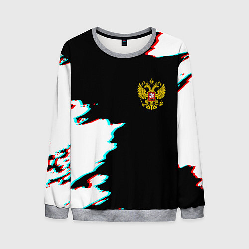 Мужской свитшот Герб глитч краски / 3D-Меланж – фото 1