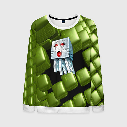 Мужской свитшот Minecraft ghost / 3D-Белый – фото 1