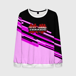 Свитшот мужской Tekken pink line, цвет: 3D-белый