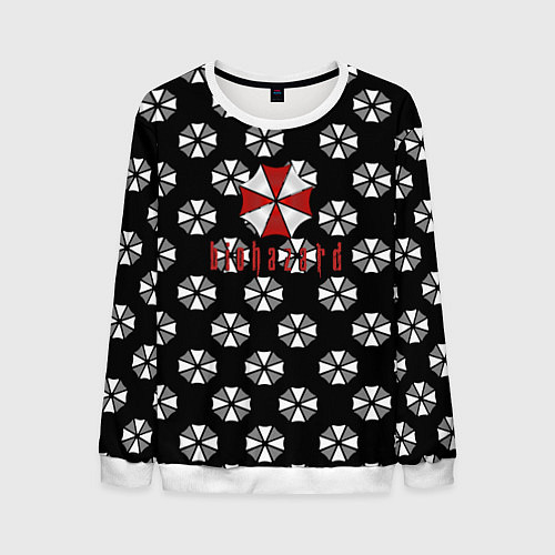 Мужской свитшот Resident evil pattern umbrella / 3D-Белый – фото 1