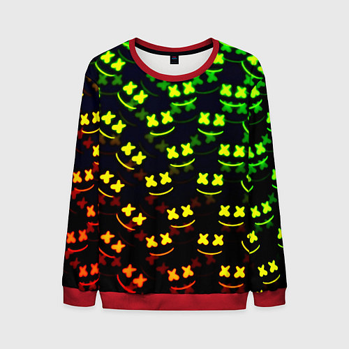Мужской свитшот Marshmello кислотный / 3D-Красный – фото 1