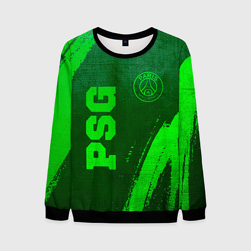 Мужской свитшот PSG - green gradient вертикально / 3D-Черный – фото 1