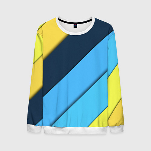 Мужской свитшот Линии геометрия / 3D-Белый – фото 1