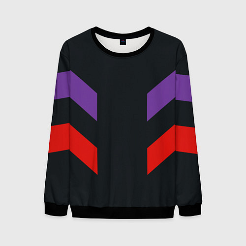 Мужской свитшот Ретро текстура 90-х спортивная / 3D-Черный – фото 1