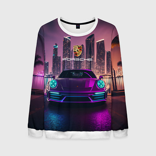 Мужской свитшот Porshe big city / 3D-Белый – фото 1