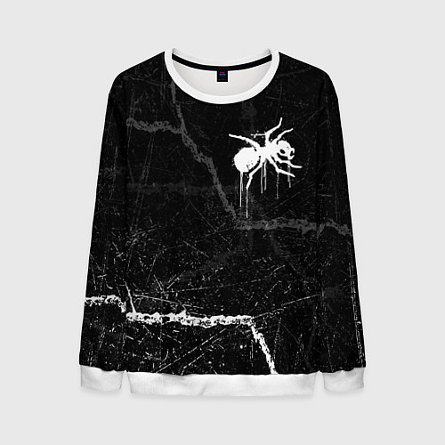 Мужской свитшот The prodigy - трещины / 3D-Белый – фото 1