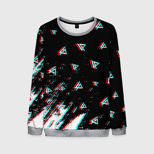 Мужской свитшот Linkin park glitch patern / 3D-Меланж – фото 1