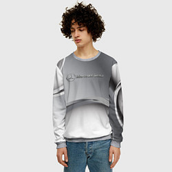 Свитшот мужской Mercedes benz grey, цвет: 3D-меланж — фото 2