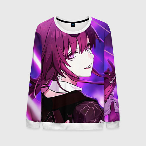 Мужской свитшот Honkai Star Rail Kafka violet light / 3D-Белый – фото 1
