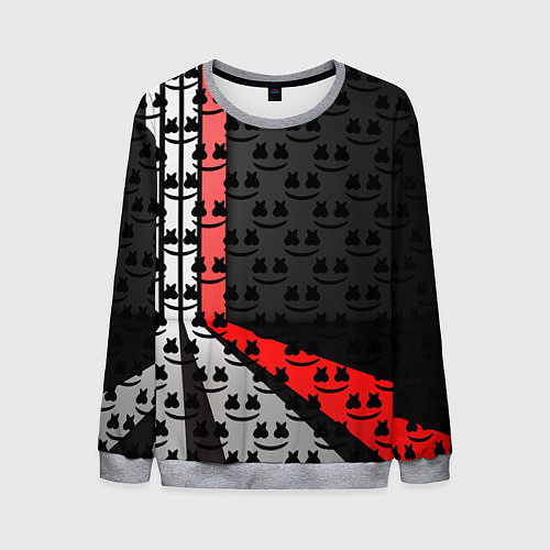 Мужской свитшот Marshmello pattern / 3D-Меланж – фото 1