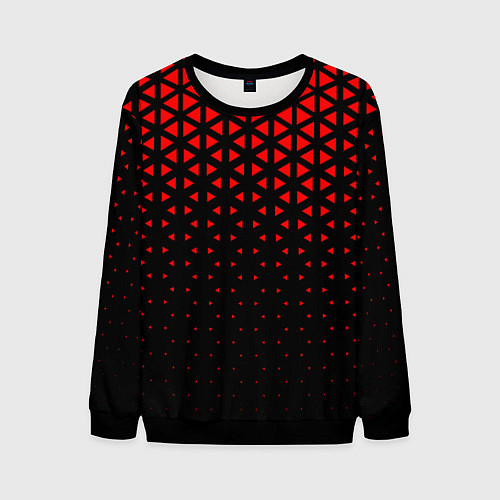 Мужской свитшот Геометрический градиент - чёрно-красный / 3D-Черный – фото 1