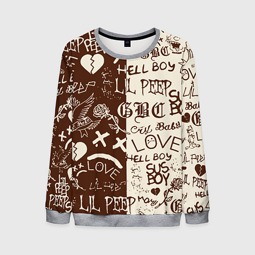 Мужской свитшот Lil peep retro pattern / 3D-Меланж – фото 1