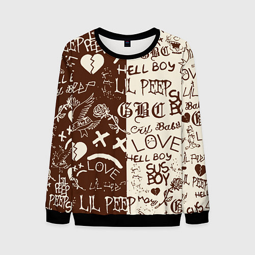 Мужской свитшот Lil peep retro pattern / 3D-Черный – фото 1