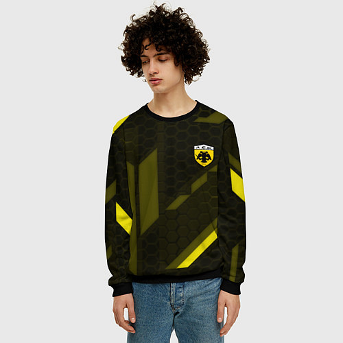Мужской свитшот AEK fc geometry / 3D-Черный – фото 3