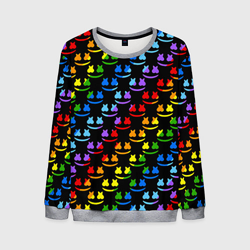 Мужской свитшот Marshmello pattern neon / 3D-Меланж – фото 1