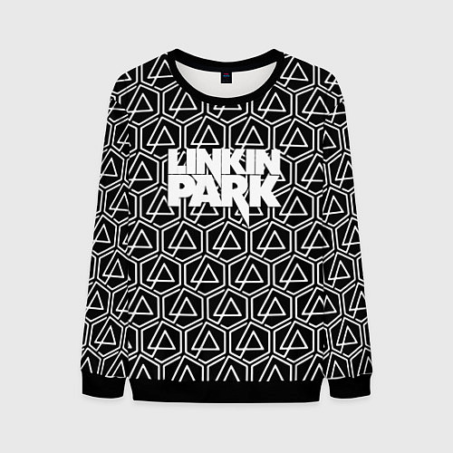 Мужской свитшот Linkin park pattern / 3D-Черный – фото 1