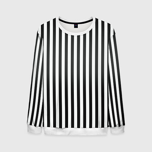 Мужской свитшот Полоски - Битлджус / 3D-Белый – фото 1