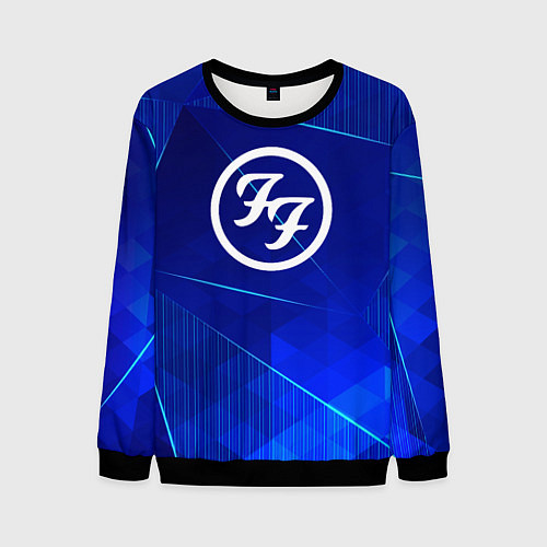 Мужской свитшот Foo Fighters blue poly / 3D-Черный – фото 1