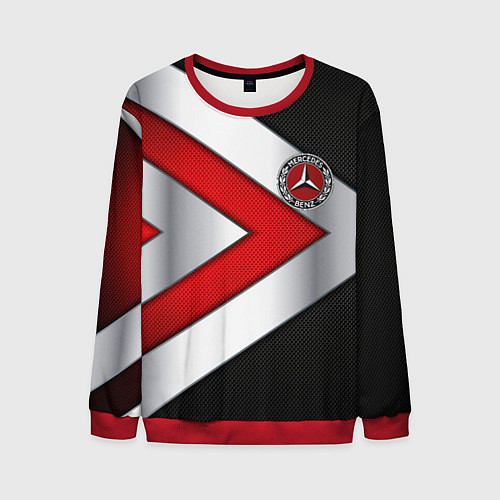 Мужской свитшот Mercedes benz carbon metal / 3D-Красный – фото 1