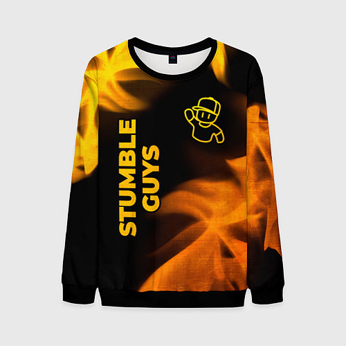 Мужской свитшот Stumble Guys - gold gradient вертикально / 3D-Черный – фото 1