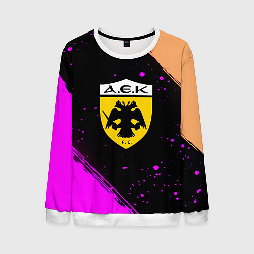 Мужской свитшот AEK fc geometry splash / 3D-Белый – фото 1
