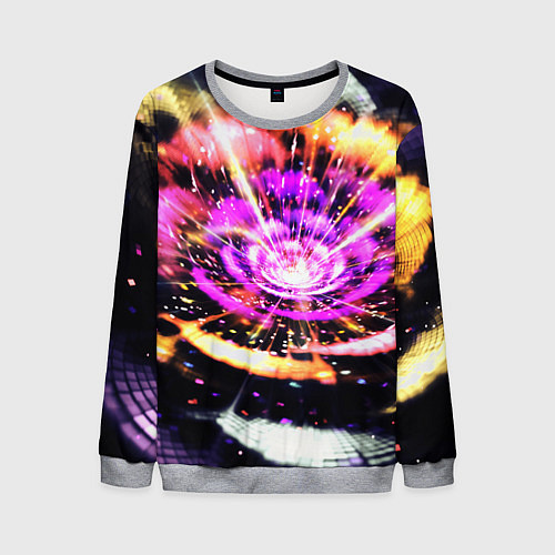 Мужской свитшот Оптический узор цветок / 3D-Меланж – фото 1