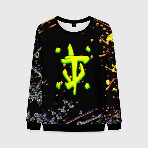 Мужской свитшот Doom кислотное лого глитч / 3D-Черный – фото 1