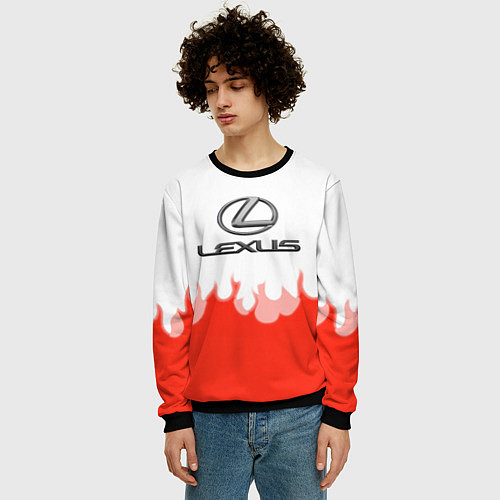 Мужской свитшот Lexus fire / 3D-Черный – фото 3