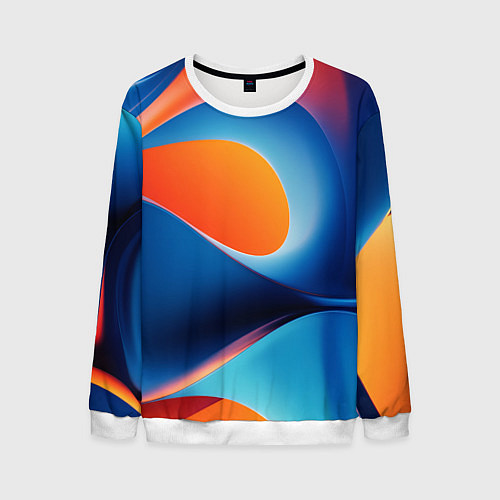 Мужской свитшот Абстрактный геометрический градиент / 3D-Белый – фото 1