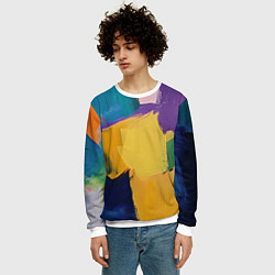 Свитшот мужской Мазки красок, цвет: 3D-белый — фото 2